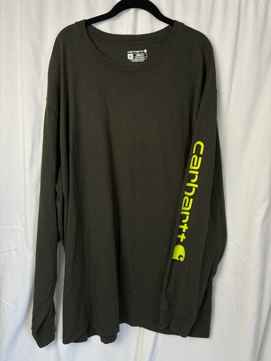 Carhartt Other - Carhartt Long Sleeve T-shirt Mens 2XL Gray Loose Fit Sleeve Logo Spot
